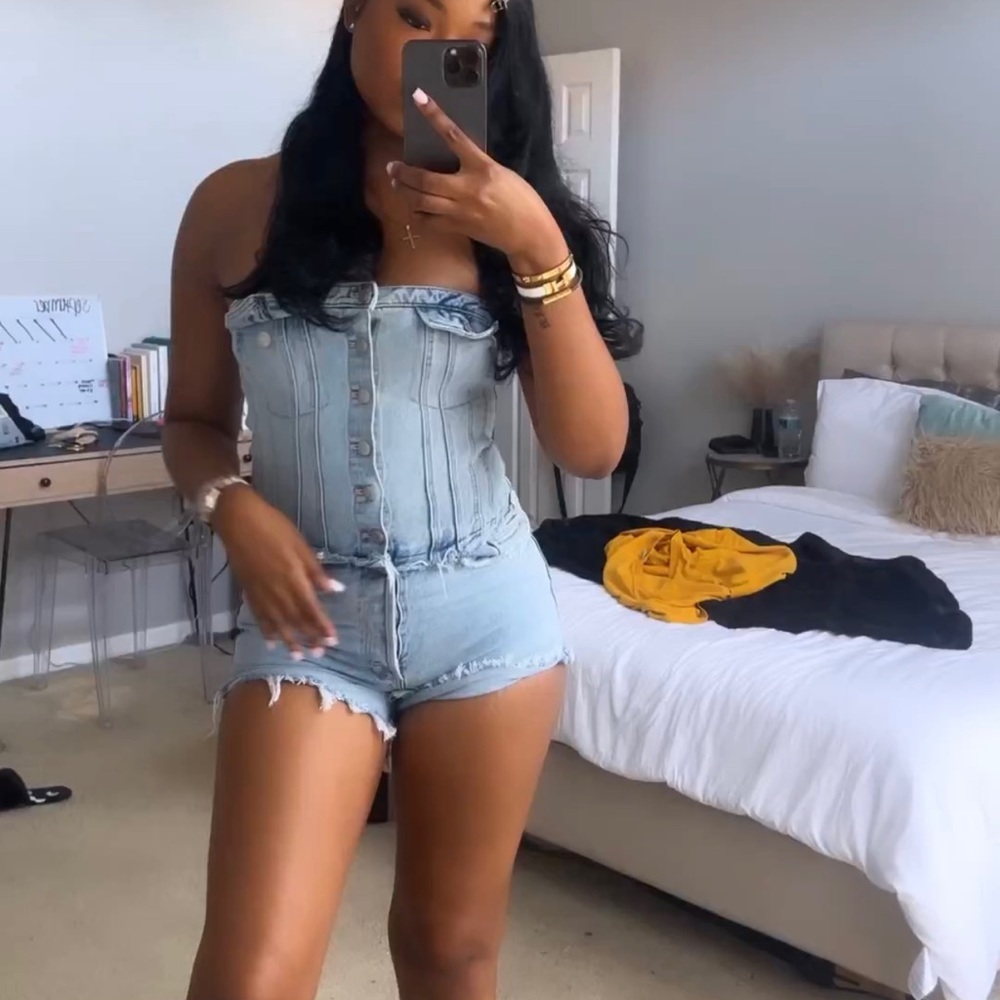 Zara Denim Romper